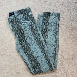 Bolufe Gray Snakeskin Skinny Jeans